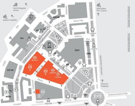 UCT Prague Campus Navigation Map